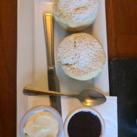 Vegan scones; yes, vegan cream.  at Kallista Tea Rooms in Kallista