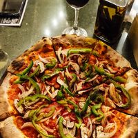 Vegan pizza at By Hand Cafe in Chiang Mai