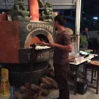 Pizza from wood fire at By Hand Cafe in Chiang Mai