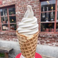 Vegan vanilla bean softserve  at Curbside Creamery in Oakland