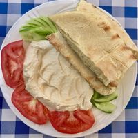 Hummus and Pita Bread  at St. Paul's Pillar Restaurant in Paphos
