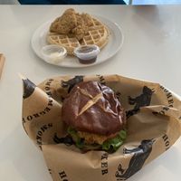 Chick’n Sandwich and Chick’n and Waffles  at Homegrown Smoker in Portland