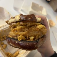 Mac & cheese chicken sandwich   at Homegrown Smoker in Portland