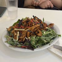 BBQ soy curl salad  at Homegrown Smoker in Portland