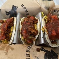 Breakfast tacos… just okay. Small portion.  at Homegrown Smoker in Portland