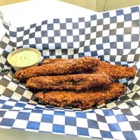 Fried Pickles at Homegrown Smoker in Portland