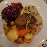 Vg Filet with potatoes and mushroom sauce at Blackbird in Gothenburg