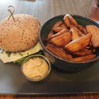 Summer burger and fries at Blackbird in Gothenburg