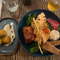 The soul bowl and arancini appetizer at Blackbird in Gothenburg