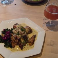 Main dish and sour beer at Blackbird in Gothenburg