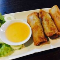 Spring rolls at Vegan Khunnay in Koh Samui