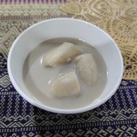 Banana dessert at Vegan Khunnay in Koh Samui