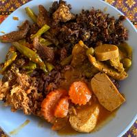 Selections from the buffet  at Vegan Khunnay in Koh Samui