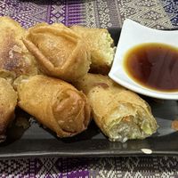Spring rolls (better than average here)  at Vegan Khunnay in Koh Samui