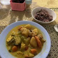 My mixed curries  at Vegan Khunnay in Koh Samui