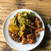 Crispy noms and pumpkin curry at Vegan Khunnay in Koh Samui