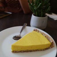 Delicious lime tart at Invita Fresh Food in Toulouse
