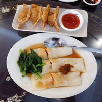 Steamed Veganmeat Chee Cheong Fun And Crispy Dumpling. at Nature's Vegetarian 天然素食馆 - Bangsar Baru in Kuala Lumpur