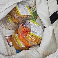 2 kinds of Grab n go house seasoned Tofu, peanut tofu spring roll bowl, peanut sauce, frozen vegan chkn tikki masala at Oryana Natural Foods Market in Traverse City