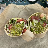 Farmers Wrap (bland but they may have forgotten the hummus)  at Oryana Natural Foods Market in Traverse City