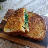 Pesto pickle toastie at Love Your Soul in Parkdale