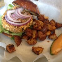 veggie burger at LFK in Portland