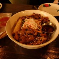 Banh Mi Caphe, vegan vermicelli, mint, peanuts and mushrooms salad at Banh Mi Caphe in Hamilton