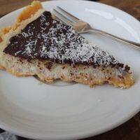 Vegan raw chocolate coconut cake at Organic Coffee Stare Miasto in Warsaw