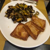 Vegan Lunch~ Sautéed vegetables with soft tofu & soy sauce  at AdeVe in Pordenone