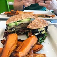 Eggplant mushroom burger  at Gourmet Garden Cafe & Juices in Fort Lauderdale