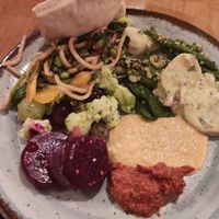 Vegan options Mediterranean buffet at RizRaz - Kompagnistraede in Copenhagen