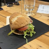 Vegan burguer with vegan egg   at A Factoria Verde in A Coruna