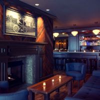 Romantic fireplace  at Jackknife Bar in Portland