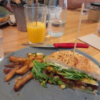 Burger - forgot to photograph before I started eating. This is half of it! at Wild Thyme Cafe in Bright