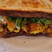 Breakfast toastie at Wild Thyme Cafe in Bright