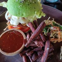 Vegan burger at Moksa in Ubud