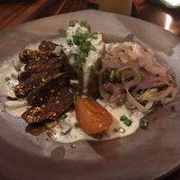 jackfruit scallion with sweet potato at Moksa in Ubud