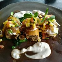 Pumpkin canneloni filled with cashew cheese at Moksa in Ubud