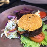  Vegan burger  at Moksa in Ubud