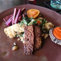 Vegan omelette- delicious! at Moksa in Ubud