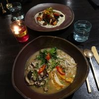 Vegan Miso Noodle And some amazing dish I don’t remember the name  at Moksa in Ubud