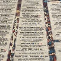 Curries Menu  at Mukka in Fitzroy