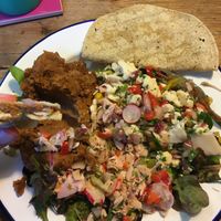 Sorry I started eating the “phish” bowl before I remembered to take a photo! Cauliflower ceviche and beans! at The Gourmet Offensive in Galway