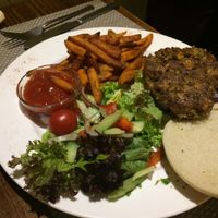 Vegan burger  at The Black Horse in Endon