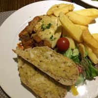 Vegan lasagna with garlic bread  at The Black Horse in Endon
