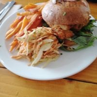 Vegan fried Chick'n Burger at Sweet Beat Cafe in Sligo