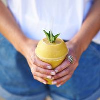 Frosty fruit smoothie yum!!! at Natural Harry - Food Trailer in Barwon Heads