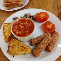 Vegan cooked breakfast at Moel Siabod Cafe in Betws-y-coed