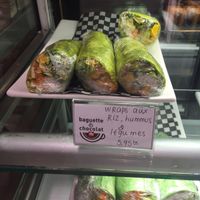 rice, hummus and veggie wrap  at Baguette & Chocolat in Quebec