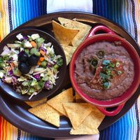 Salad and beans at Montezuma's in Coolangatta